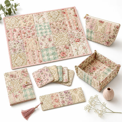 10pcs Charm Pack Set Floral Pattern Vintage Style Handmade DIY with Rich Color and Texture Elements 100% Polyester Patchwork in 10 Design Styles Suitable for Patchwork DIY Craft Projects DIY Wallet Making Gift Giving Bag Making Mother's Day Gift