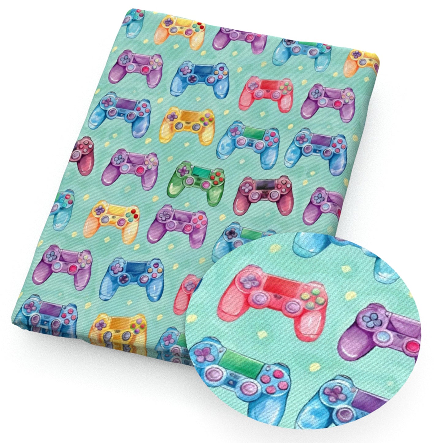game console dots spot rainbow color tie dye fabric