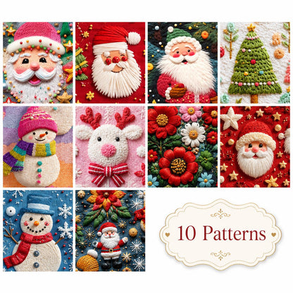 10pcs Vintage 2D Flat Christmas Santa Snowman Jelly Roll Fabric Strips 2.5X19.7inch Pre-cut 100% Polyester for Patchwork Quilts, Table Runners, Placemats, Tote Bags, Storage Pouches, Makeup Bags, Coasters, Quilt Blocks & Binding Multi-color