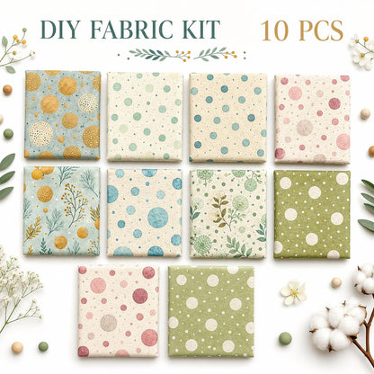 10pcs Charm Pack Set Floral Pattern 100% Polyester Patchwork in 10 Design Styles, Ready-to-Sew Without Cutting, Suitable For Patchwork Wallet Making Gift Giving Tote Bags Coasters DIY Craft Projects For Mother's Gift