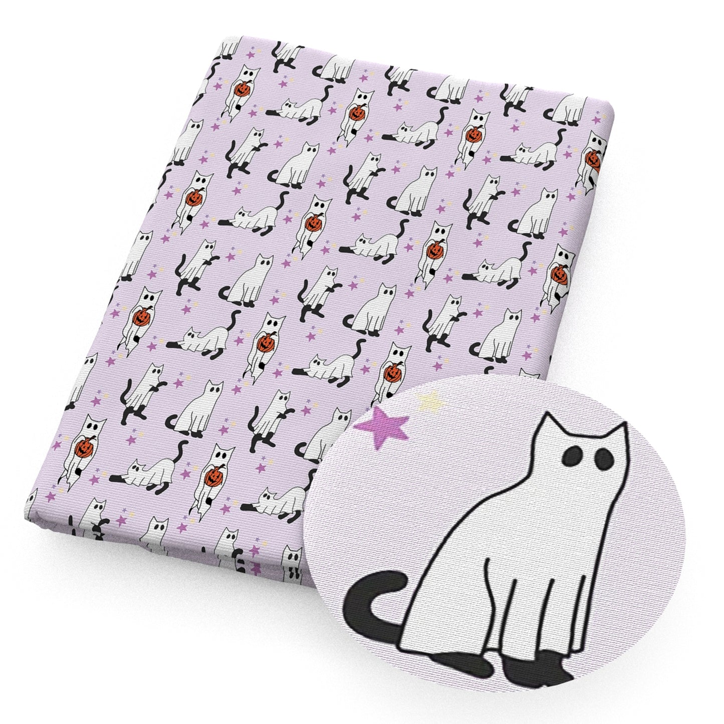 halloween cat skull ghost skeleton bones star starfish pumpkin fabric