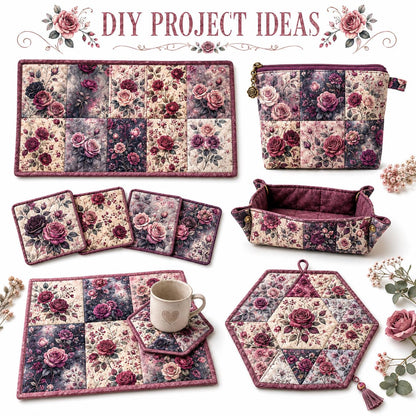 10pcs Charm Pack Set Floral Vintage Style Pattern Handmade DIY with Rich Color and Texture Elements 100% Polyester Patchwork in 10 Design Styles Suitable for Patchwork DIY Craft Projects DIY Wallet Making Gift Giving Bag Making Mother's Day Gift