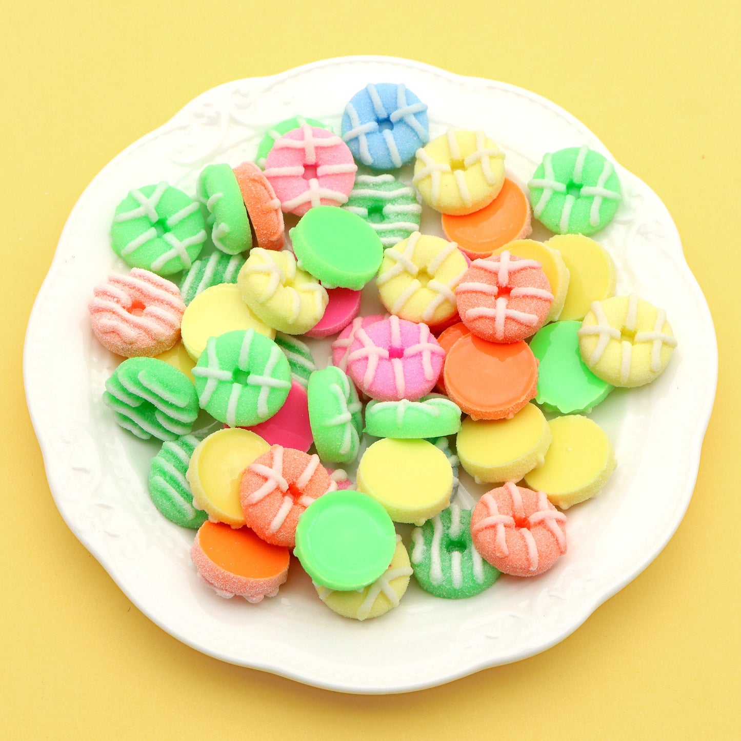 10Pcs/pack Virbant Colors Frosted Donuts Acrylic Charms,3D Flatback Resin Cabochons for DIY Jewelry, Earrings, Bracelets, Keychains, Festive Decor, Homemade Gifts, Phone Cases, Water Bottles, Hair Accessories - Crafting Accessories