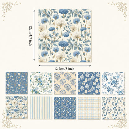 10pcs Charm Pack Set Floral Pattern Vintage Style Handmade DIY with Rich Color and Texture Elements 100% Polyester Patchwork in 10 Design Styles Suitable for Patchwork DIY Craft Projects DIY Wallet Making Gift Giving Bag Making Mother's Day Gift
