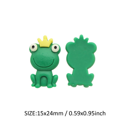 Resin Flat Back Charms Beads,2pcs Frog Duck Turtle Elephant Shape Resin Cabochons for DIY Crafts, Scrapbooking, Jewelry Making