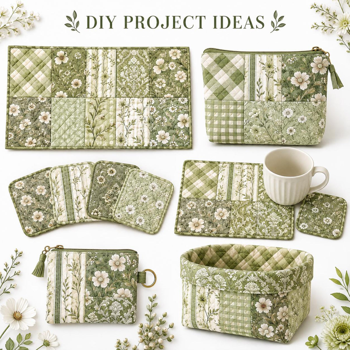 10pcS Charm Pack Set Plaid Floral Pattern VIntage Style Handmade DIY With Rich Color and Texture Elements 100% Polyester Patchwork in 10 Design Styles Suitable For Patchwork DIY Craft Projects DIY Wallet Making Gift Giving Bag Making Mother's Day Gift
