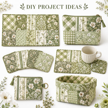 10pcS Charm Pack Set Plaid Floral Pattern VIntage Style Handmade DIY With Rich Color and Texture Elements 100% Polyester Patchwork in 10 Design Styles Suitable For Patchwork DIY Craft Projects DIY Wallet Making Gift Giving Bag Making Mother's Day Gift