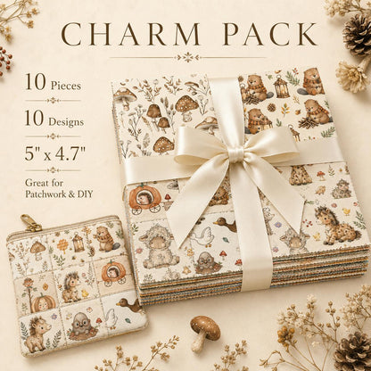 10pcs Charm Pack Set Bear Horse Vintage Style Pattern Handmade DIY with Rich Color and Texture Elements 100% Polyester Patchwork in 10 Design Styles Suitable for Patchwork DIY Craft Projects DIY Wallet Making Gift Giving Bag Making Mother's Day Gift