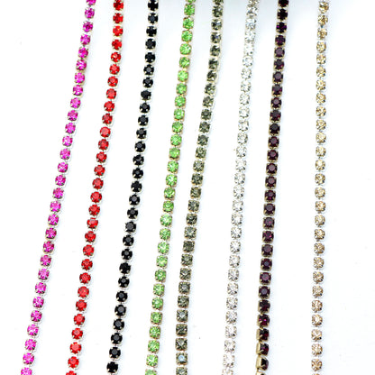 1Meter Sparkling Rhinestone Chain Beads Rhinestone Chain - Jewelry Making Chains for DIY Craft, Shoe, Clothing, Mobile Phone Case Decoration