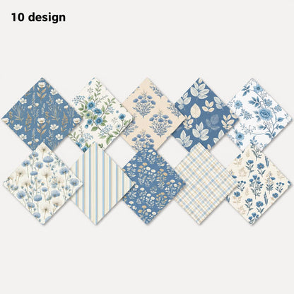 10pcs Charm Pack Set Floral Pattern Vintage Style Handmade DIY with Rich Color and Texture Elements 100% Polyester Patchwork in 10 Design Styles Suitable for Patchwork DIY Craft Projects DIY Wallet Making Gift Giving Bag Making Mother's Day Gift