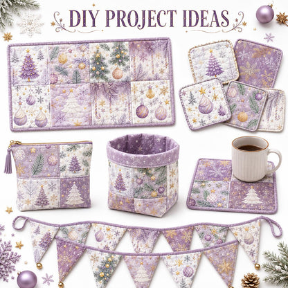 10pcs Charm Pack Set Christmas Tree Pattern Vintage Style Handmade DIY with Rich Color and Texture Elements 100% Polyester Patchwork in 10 Design Styles Suitable for Patchwork DIY Craft Projects DIY Wallet Making Gift Giving Bag Making Mother's Day Gift