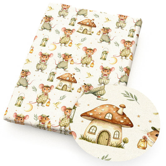 bird mouse light plaid grid leaf leaves tree flowerfloral star starfish fabric