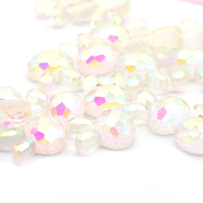 5Pcs Rabbit Bunny Shaped Acrylic Charms Resin,Iridescent Color 3D Flatback Resin Cabochons Beads for DIY Jewelry, Earrings, Bracelets, Keychains, Festive Decor, Homemade Gifts, Phone Cases, Water Bottles, Hair Accessories - Crafting Accessories