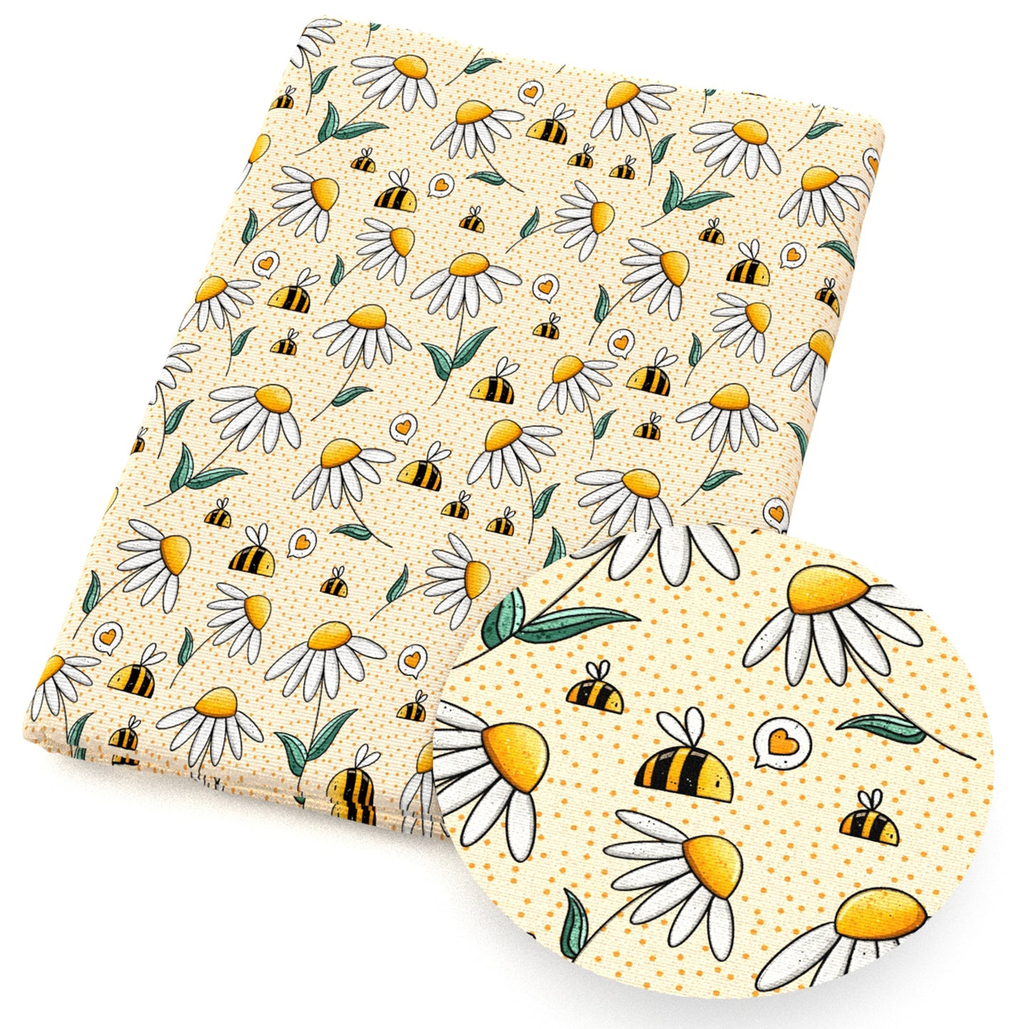 flowerfloral daisy bee dots spot fabric