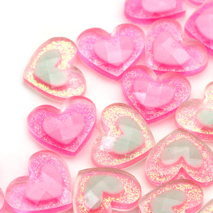 5pcs Valentine's Day Love Heart Charms Beads - Acrylic Resin Ornaments for DIY Jewelry, Earrings, Bracelets & Crafts - Perfect for Gifts, Decorations & Accessories