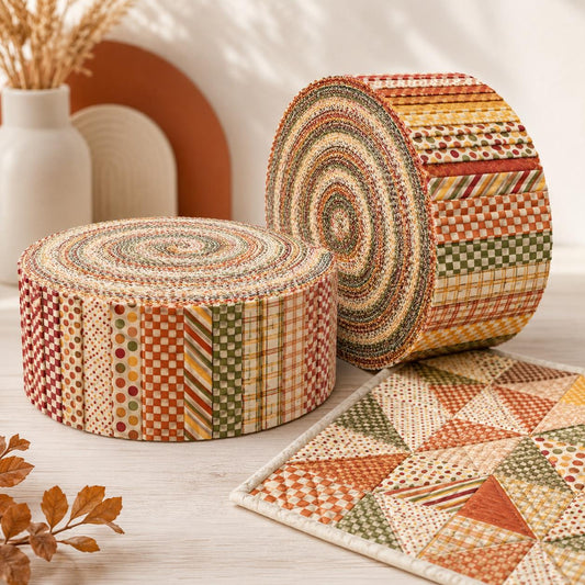10pcs Vintage Plaid Dot Pattern Jelly Roll Fabric Strips 2.5X19.7inch Pre-Cut 100% Polyester For Patchwork Quilts, Table Runners, Placemats, Tote Bags, Storage Pouches, Makeup Bags, Coasters, Quilt Blocks & Binding
