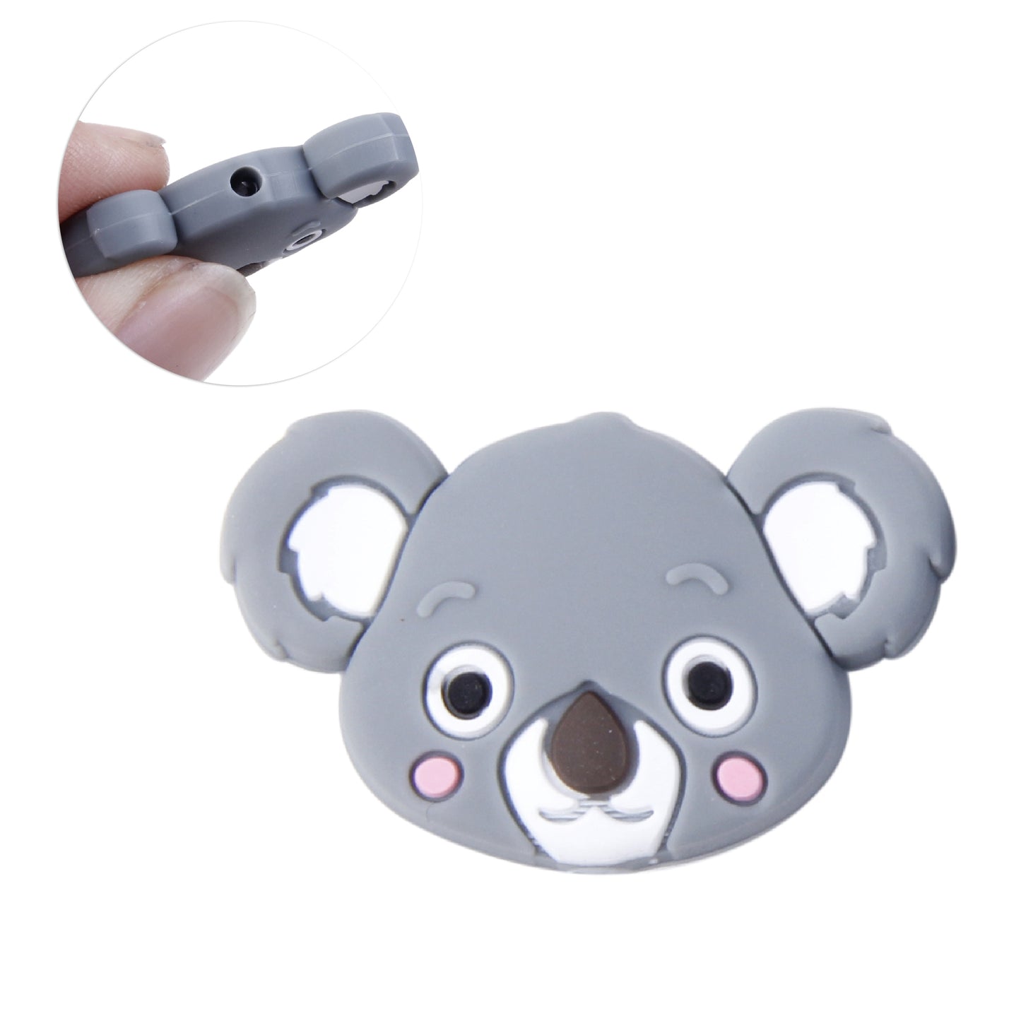 1Pc Cute Animal-Themed Silicone Bead Set for DIY Jewelry Making - Koala & Assorted Shapes, Perfect for Bracelets and Necklaces Crafting