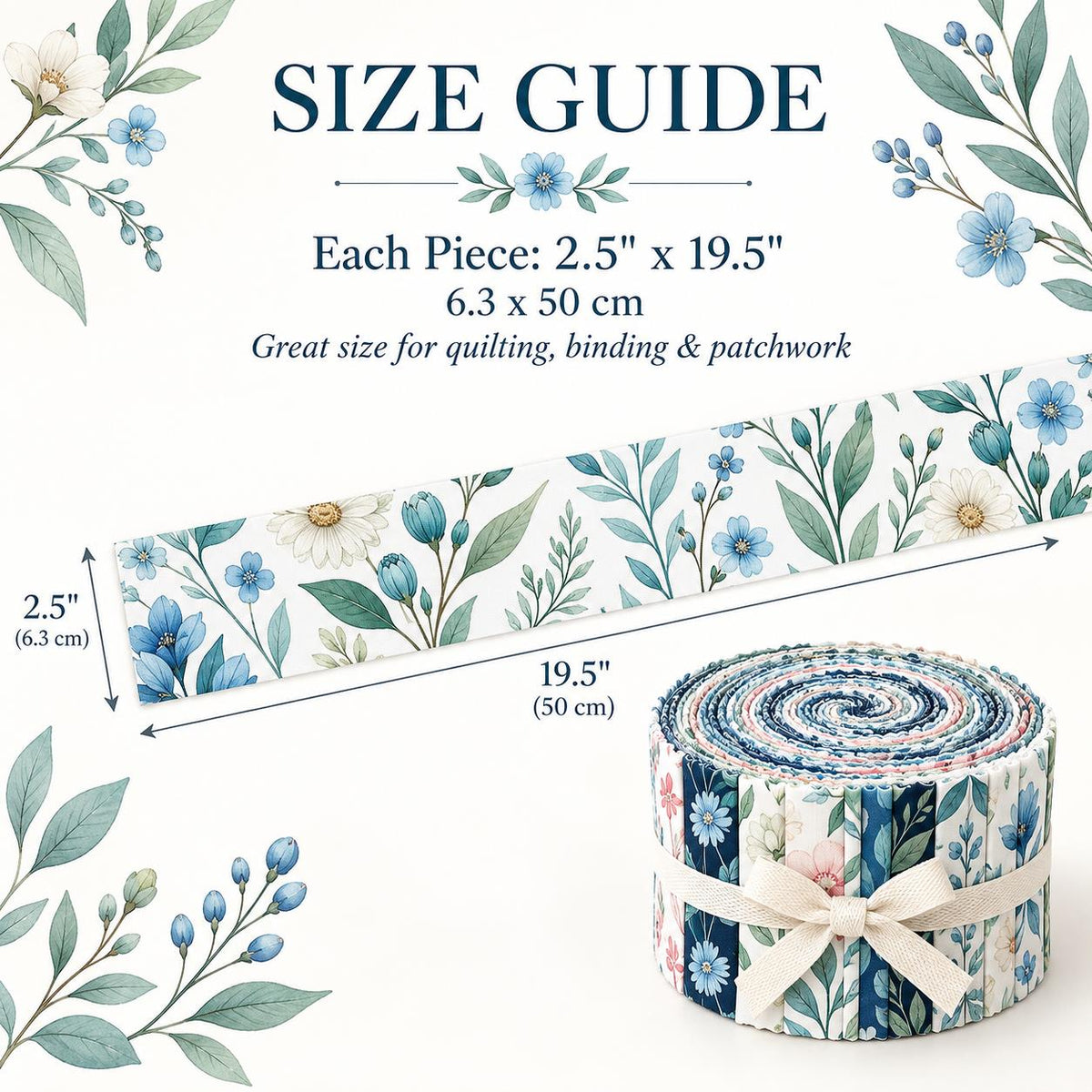 10pcs Vintage Floral Pattern Jelly Roll Fabric Strips 2.5X19.7inch Pre-Cut 100% Polyester For Patchwork Quilts, Table Runners, Placemats, Tote Bags, Storage Pouches, Makeup Bags, Coasters, Quilt Blocks & Binding