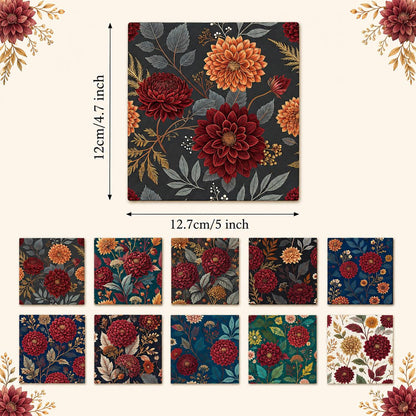 10Pc/Set Flower Series Fat Quarter Fabric, Pre-Cut Square Fabric Assort, Fabric Set, Craft Fabric, Handmade DIY Patchwork Fabric,Home Quilting Sewing Fabric, Packaging Fabric, Scrapbooking Craft Hobbyist