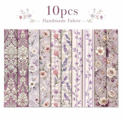 10pcs Vintage Floral Burgundy Pattern Jelly Roll Fabric Strips 2.5X19.7inch Pre-Cut 100% Polyester For Patchwork Quilts, Table Runners, Placemats, Tote Bags, Storage Pouches, Makeup Bags, Coasters, Quilt Blocks & Binding