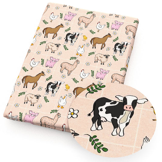 cow horse sheep duck turkey chicken flowerfloral alpacalama fabric