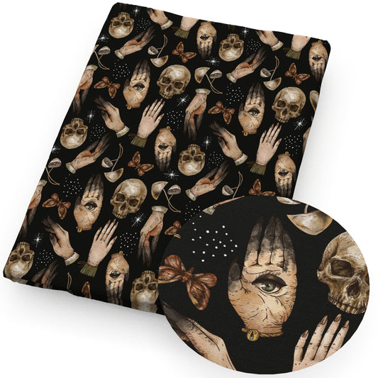 skull ghost skeleton bones handpalm fabric