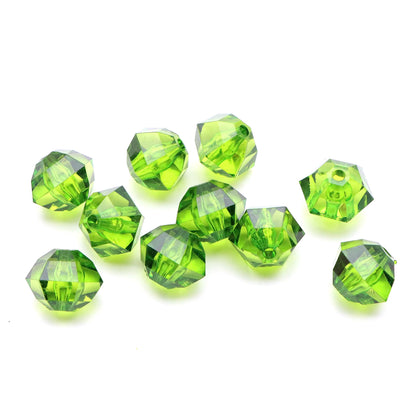 20Pcs Acrylic Transparent Hexagonal Beads Imitation Crystal Beads Loose Beads Diy Handmade Beaded Mobile Phone Chain Bracelet Necklace Making Jewelry Accessories