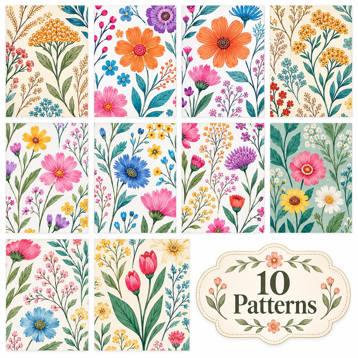 10pcs Vintage Floral Pattern Jelly Roll Fabric Strips 2.5X19.7inch Pre-Cut 100% Polyester For Patchwork Quilts, Table Runners, Placemats, Tote Bags, Storage Pouches, Makeup Bags, Coasters, Quilt Blocks & Binding