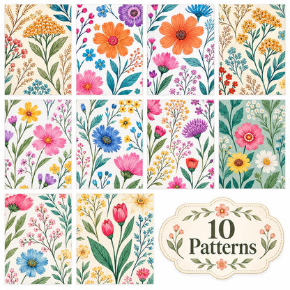 10pcs Vintage Floral Pattern Jelly Roll Fabric Strips 2.5X19.7inch Pre-Cut 100% Polyester For Patchwork Quilts, Table Runners, Placemats, Tote Bags, Storage Pouches, Makeup Bags, Coasters, Quilt Blocks & Binding