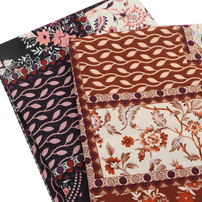 1Pc Geometric Patterns flower leaf Ethnic Style 100%polyester Fabric - 59x19.68inch(150x50cm) Pre-cut Fabric,Perfect for DIY Sewing,Bags,Party Decor, Tablecloths, Gift Wrapping,Cushions & Furniture Covers
