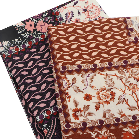 1Pc Geometric Patterns flower leaf Ethnic Style 100%polyester Fabric - 59x19.68inch(150x50cm) Pre-cut Fabric,Perfect for DIY Sewing,Bags,Party Decor, Tablecloths, Gift Wrapping,Cushions & Furniture Covers