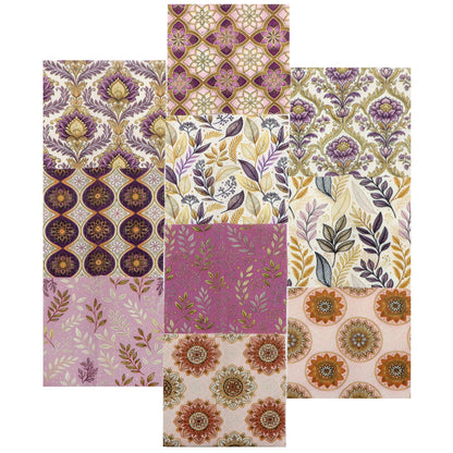 10Pc/Set Flower Purple Series Leaves Fat Quarter Fabric, Pre-Cut Square Fabric Assort, Fabric Set, Craft Fabric, Handmade DIY Patchwork Fabric,Home Quilting Sewing Fabric, Packaging Fabric, Scrapbooking Craft Hobbyist