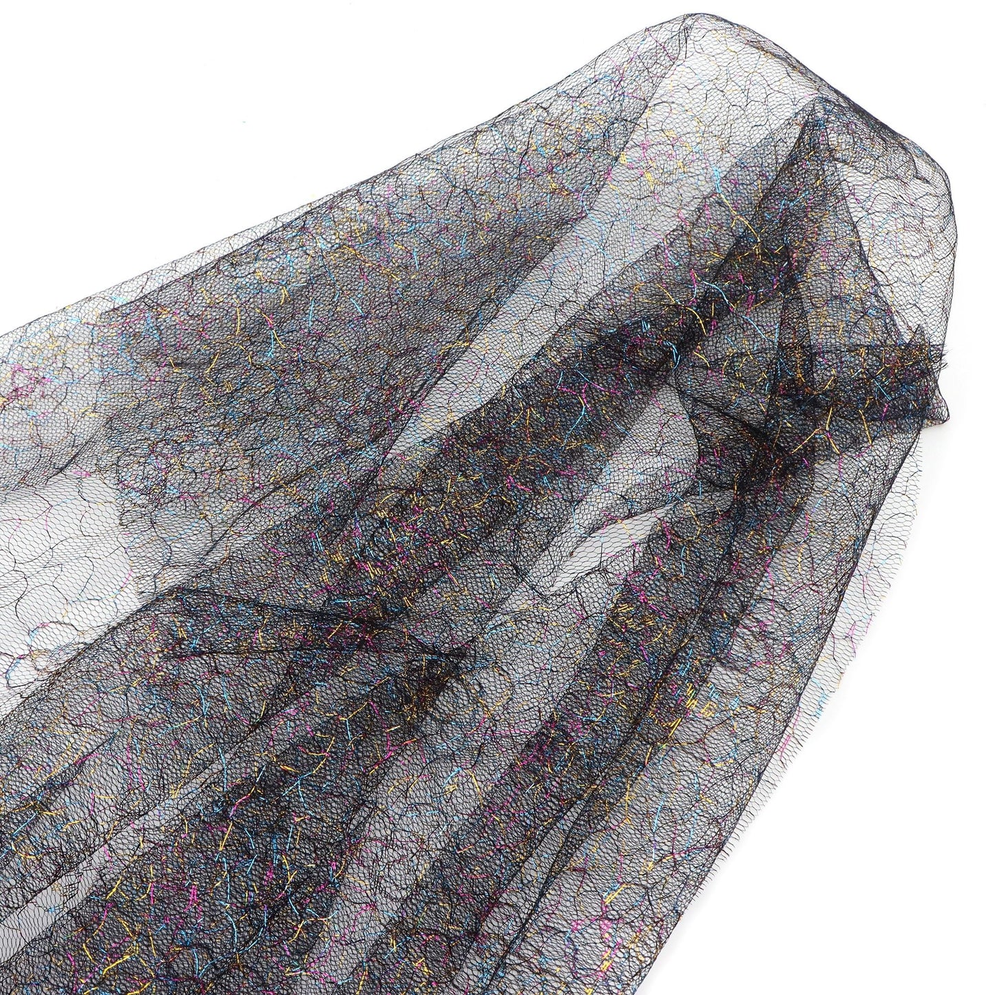 1pcs 19.68*62.99in colored flower patten Mesh Gauze Fabric - 100% Polyester Mesh  Ideal for DIY Bows, Backdrops,  Bags, Sofa Covers, Curtains, and Crafts, Hand Wash Only, Sewing Supplies for Crafting