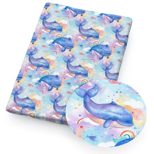 the whale rainbow star starfish heart love tie dye fabric