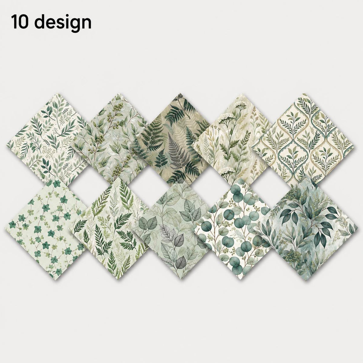 10Pc/Set Blue Leaves Series Rhombus Plaid Fat Quarter Fabric, Pre-Cut Square Fabric Assort, Fabric Set, Craft Fabric, Handmade DIY Patchwork Fabric,Home Quilting Sewing Fabric, Packaging Fabric, Scrapbooking Craft Hobbyist