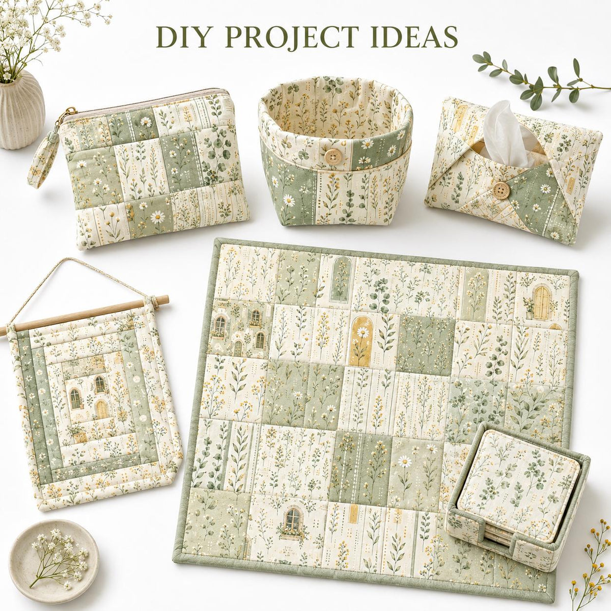 10pcS Charm Pack Set Plant Floral Pattern VIntage Style Handmade DIY With Rich Color and Texture Elements 100% Polyester Patchwork in 10 Design Styles Suitable For Patchwork DIY Craft Projects DIY Wallet Making Gift Giving Bag Making Mother's Day Gift