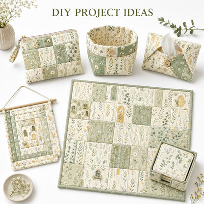 10pcS Charm Pack Set Plant Floral Pattern VIntage Style Handmade DIY With Rich Color and Texture Elements 100% Polyester Patchwork in 10 Design Styles Suitable For Patchwork DIY Craft Projects DIY Wallet Making Gift Giving Bag Making Mother's Day Gift