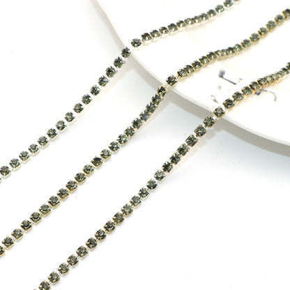 1Meter Sparkling Rhinestone Chain Beads Rhinestone Chain - Jewelry Making Chains for DIY Craft, Shoe, Clothing, Mobile Phone Case Decoration