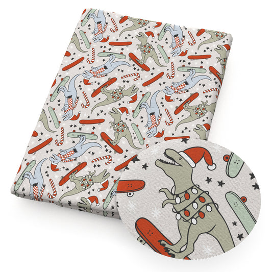 christmas day dinosaurs dino fabric