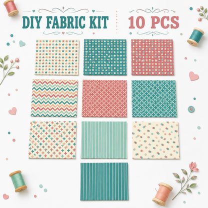10Pc/Set Star Stripe Series Fat Quarter Fabric, Pre-Cut Square Fabric Assort, Fabric Set, Craft Fabric, Handmade DIY Patchwork Fabric,Home Quilting Sewing Fabric, Packaging Fabric, Scrapbooking Craft Hobbyist