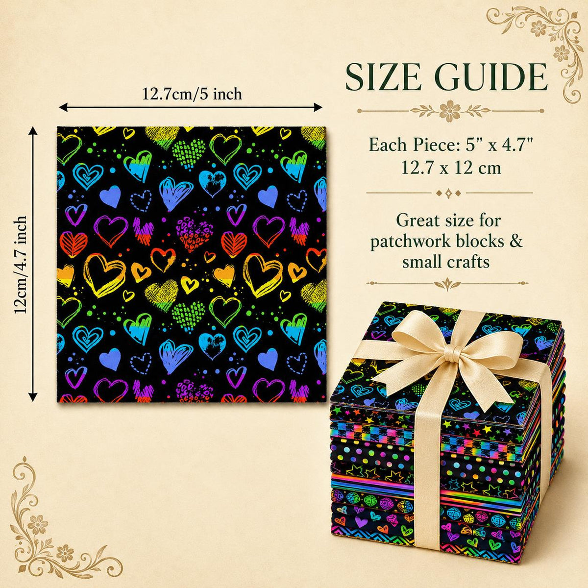 10Pc/Set Black SerieS Stripe Butterfly Dot Plaid Star Valentine's Day Fat Quarter Fabric, Pre-Cut Square Fabric Assort, Fabric Set, Craft Fabric, Handmade DIY Patchwork Fabric,Home Quilting Sewing Fabric, Packaging Fabric, Scrapbooking Craft Hobbyist