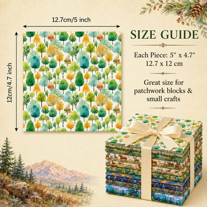 10Pc/Set Horse Series Mountain Tree Fat Quarter Fabric, Pre-Cut Square Fabric Assort, Fabric Set, Craft Fabric, Handmade DIY Patchwork Fabric,Home Quilting Sewing Fabric, Packaging Fabric, Scrapbooking Craft Hobbyist