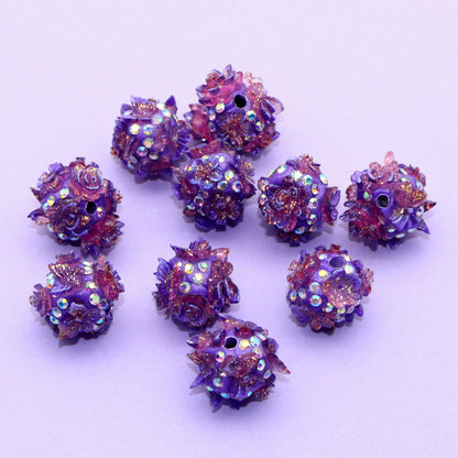 1Pc Blossom Flowers Shaped Polymer Clay Beads Loose Spacer Acrylic Beads with Hole for Jewelry Making DIY Bracelet Necklace Chain Earrings Charm Bangle Decors Craft Supplies