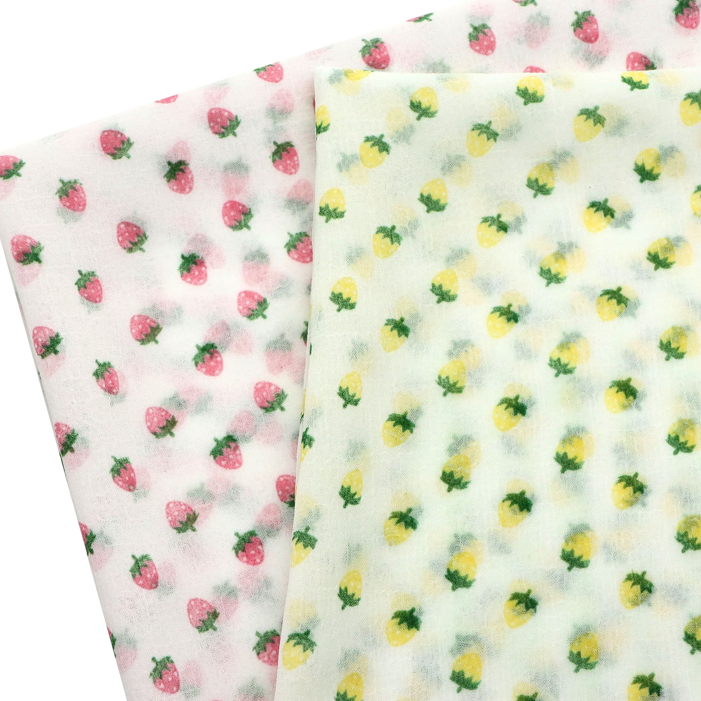 1Pc strawberry pattern Chiffon Fabric - 59x19.68inch(150x50cm) Pre-cut Fabric,Perfect for DIY Sewing,Bags,Party Decor, Tablecloths, Gift Wrapping,Cushions & Furniture Covers