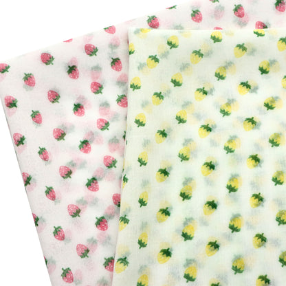 1Pc strawberry pattern Chiffon Fabric - 59x19.68inch(150x50cm) Pre-cut Fabric,Perfect for DIY Sewing,Bags,Party Decor, Tablecloths, Gift Wrapping,Cushions & Furniture Covers