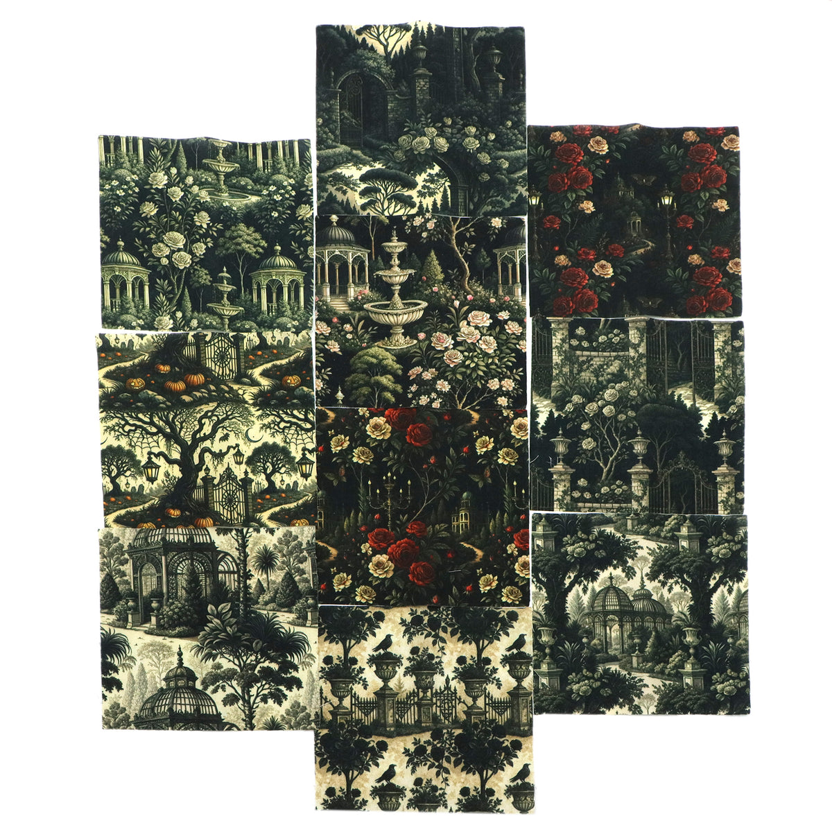 10Pc/Set Halloween Flower Series Fat Quarter Fabric, Pre-Cut Square Fabric Assort, Fabric Set, Craft Fabric, Handmade DIY Patchwork Fabric,Home Quilting Sewing Fabric, Packaging Fabric, Scrapbooking Craft Hobbyist