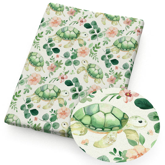 turtle tortoise flowerfloral fabric