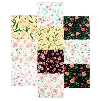 10Pc/Set Flower Series Fat Quarter Fabric, Pre-Cut Square Fabric Assort, Fabric Set, Craft Fabric, Handmade DIY Patchwork Fabric,Home Quilting Sewing Fabric, Packaging Fabric, Scrapbooking Craft Hobbyist