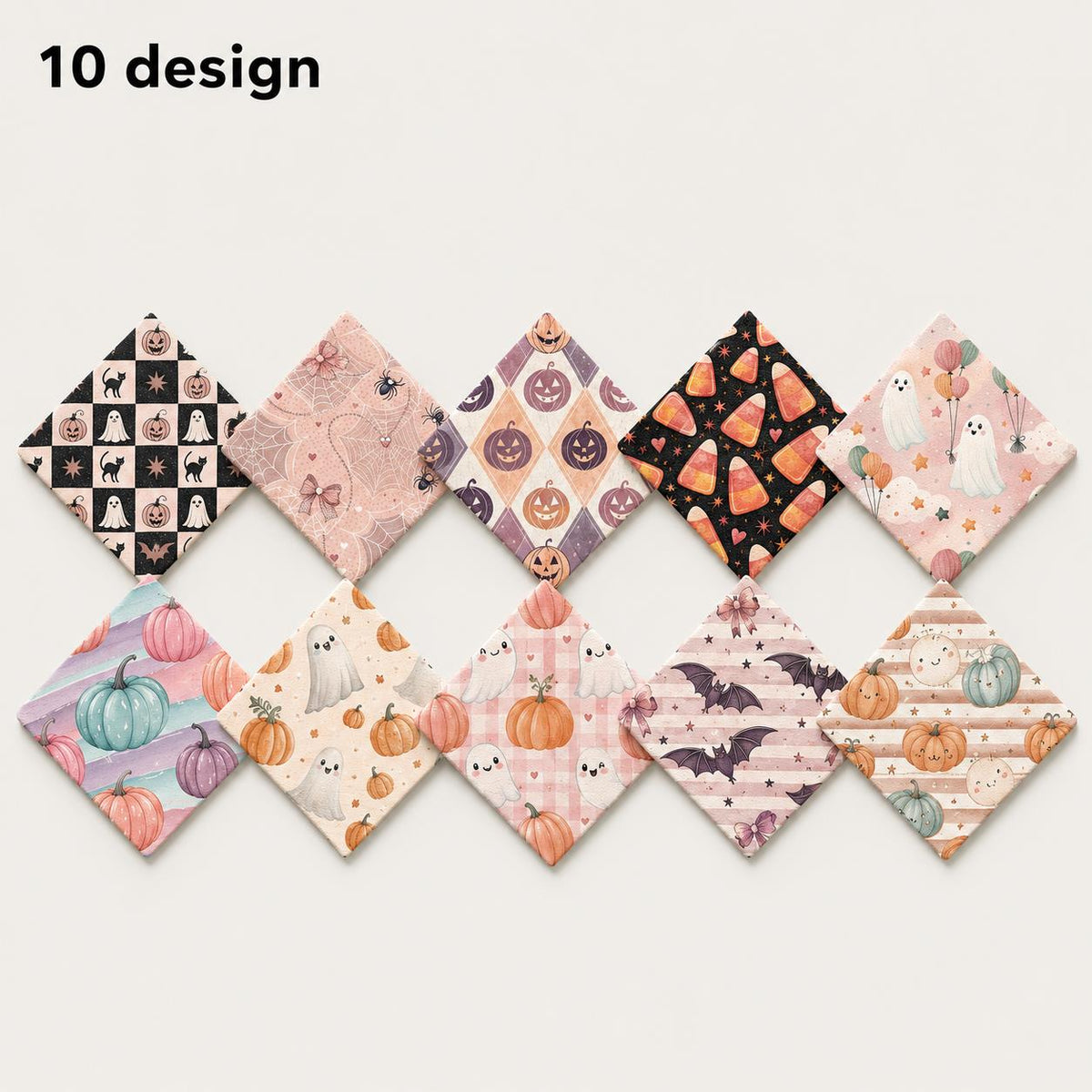 10Pc/Set Halloween Series Skull Cat Pumpkin Plaid Fat Quarter Fabric, Pre-Cut Square Fabric Assort, Fabric Set, Craft Fabric, Handmade DIY Patchwork Fabric,Home Quilting Sewing Fabric, Packaging Fabric, Scrapbooking Craft Hobbyist