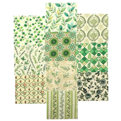 10Pc/Set Leaf Green Series Plaid Fat Quarter Fabric, Pre-Cut Square Fabric Assort, Fabric Set, Craft Fabric, Handmade DIY Patchwork Fabric,Home Quilting Sewing Fabric, Packaging Fabric, Scrapbooking Craft Hobbyist